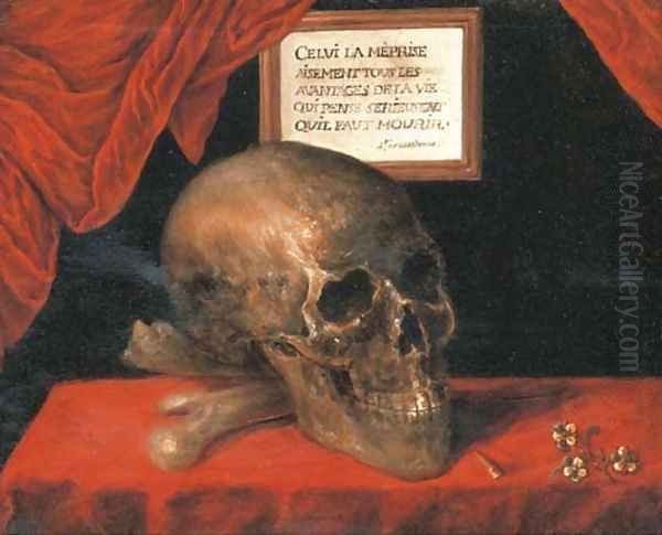 A vanitas still life with a skull - view 1