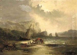 Unloading the boats on the shore