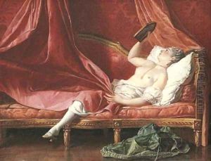 A lady reclining on a canape by French School