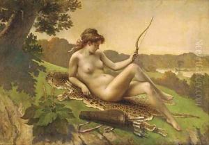 Diana the huntress resting by French School