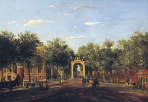 Elegant Company Near A Chateau by French School