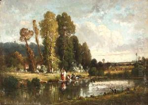 SchoolWasherwomen by a riverbank