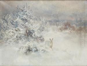 Hare In A Winter Landscape