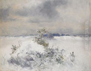 Vinterlandskap Med Hare