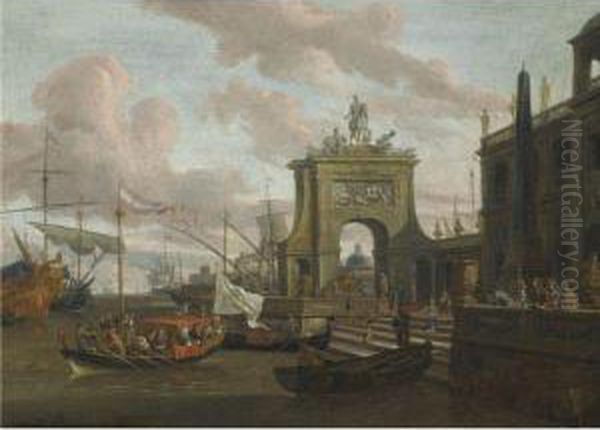 A Capriccio Of A Mediterranean Harbour - view 1