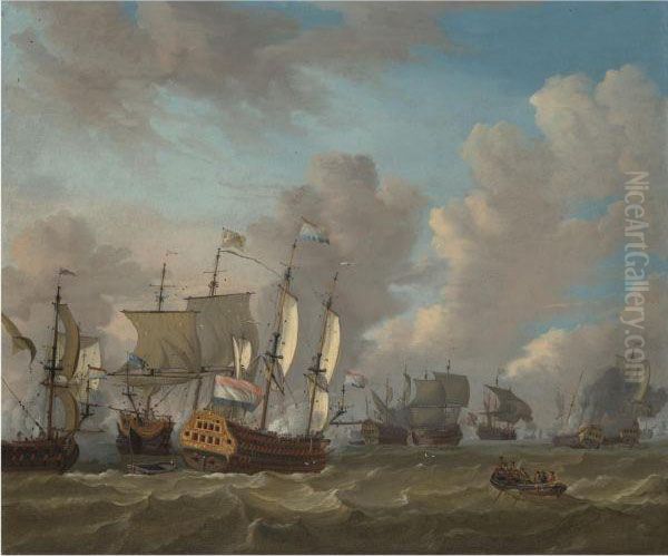Dutch Ships In A Naval Skirmish - view 1