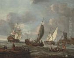 Tsar Peter The Great And His Companions Cruising Off The Dutch Coast In His Boier by Abraham Storck