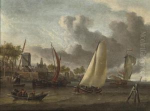 Shipping On The Water Near A Dutch Harbour by Abraham Storck