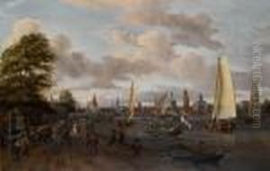 The River Buiten-amstel by Abraham Storck