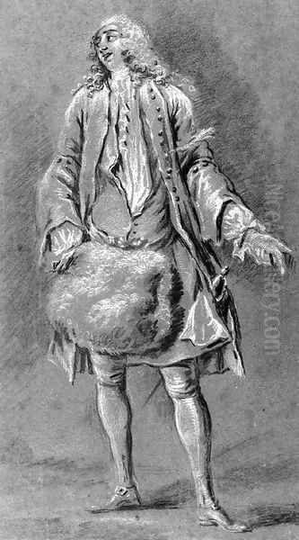 A gentleman holding a fur muff - view 1
