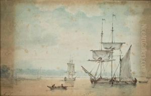 Uferlandschaften Mit Segelschiffen by Abraham Storck