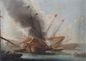 Battle Scene With Galleys Engaging