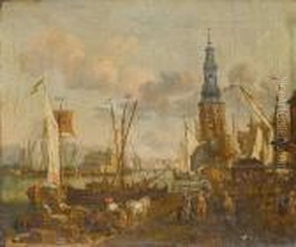 Amsterdam Harbour With The Haringpakkerstorenand Nieuwe Stads Herberg - view 1