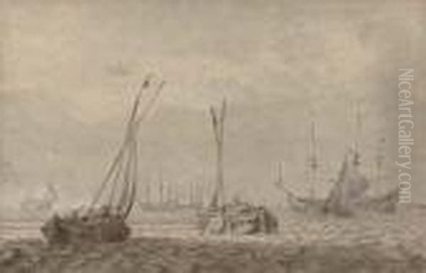 Shipping At Anchor - view 1