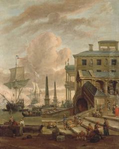 A Capriccio Of A Mediterranean Harbour With Stevedores