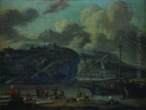 In The Harbor by Abraham Storck