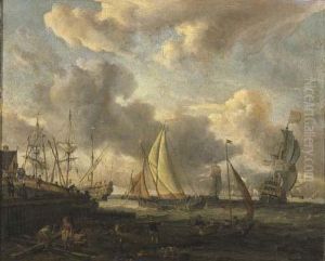 Dutch Shipping Yard Near A Port by Abraham Storck