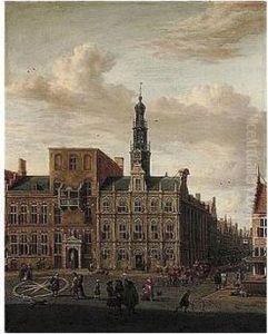 A Capriccio View Of A Dutch Town by Abraham Storck