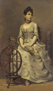 A spinner in quiet contemplation by French School