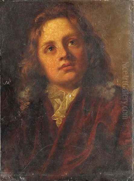 A young man, in a red velvet jacket and a white cravat - view 1