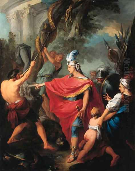 Hezekiah destroying the brazen serpent - view 1