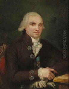 Portrait of a gentleman, seated half-length, in brown coat with a white necktie