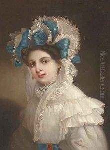 Portrait of a lady, bust-length, in an elaborate bonnet