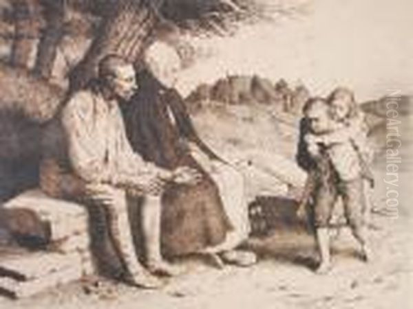 A Peasant Family At A Roadside - view 1