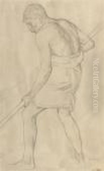 Study Of A Man Digging, For 'when Adam Delved' - view 1