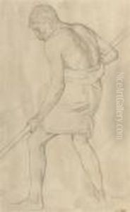 Study Of A Man Digging, For 'when Adam Delved'