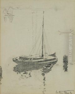 Boats On The Lagoon, Venice by Arthur Streeton