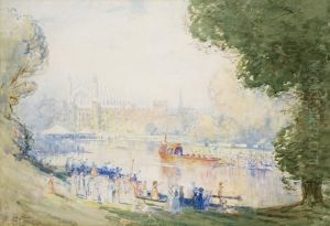 The King's Barge At Eton by Arthur Streeton