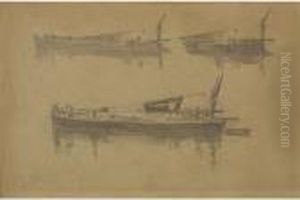 Barge Studies by Arthur Streeton
