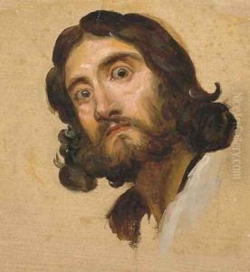 Self-portrait, bust-length, with startled eyes wide open