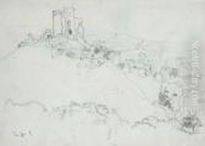 A Study Of Corfe Castle by Arthur Streeton