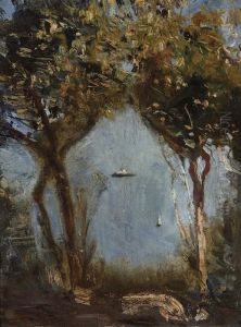 A Glimpse Of Sydney Harbour Through The Trees by Arthur Streeton