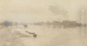 Albert Bridge, Cheyne Walk, Chelsea by Arthur Streeton