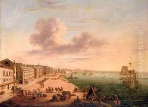 View of the port of Bordeaux from the Salinieres by French School