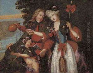 An allegory of love by French School