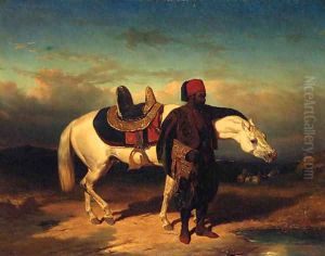 An Arab Horseman And His Steed by French School