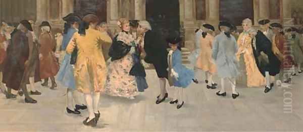 Elegant company at court - view 1