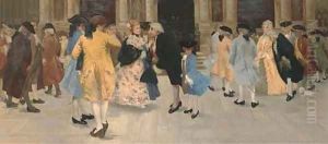 Elegant company at court by French School