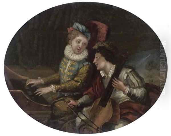 Elegant company playing a duet - view 1