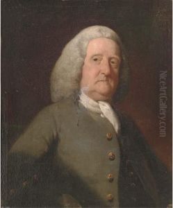 Portrait Of A Gentleman, Bust-length, In A Brown Coat by Gilbert Stuart