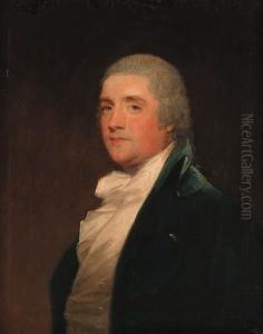 Portrait Of A Gentleman, Half-length, In A Blue Coat With A Whitecravat And Waistcoat by Gilbert Stuart