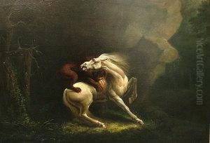 A Horse Being Attacked By A Lion