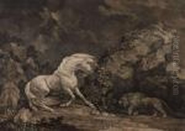 A Horseaffrightened By A Lion - view 1