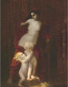 Medea preparing for revenge by French School