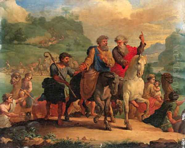 Moses and Aaron leading the Israelites in the Exodus - view 1