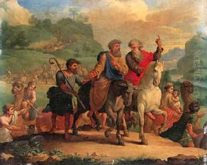 Moses and Aaron leading the Israelites in the Exodus